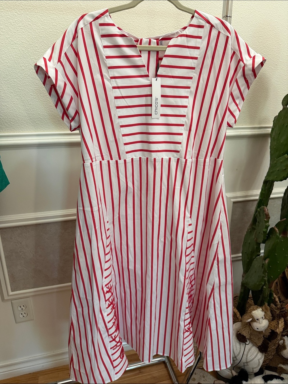 Chico's Godet Striped Maxi Dress